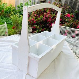 Farmhouse Painted White Wood Large Size Carrier